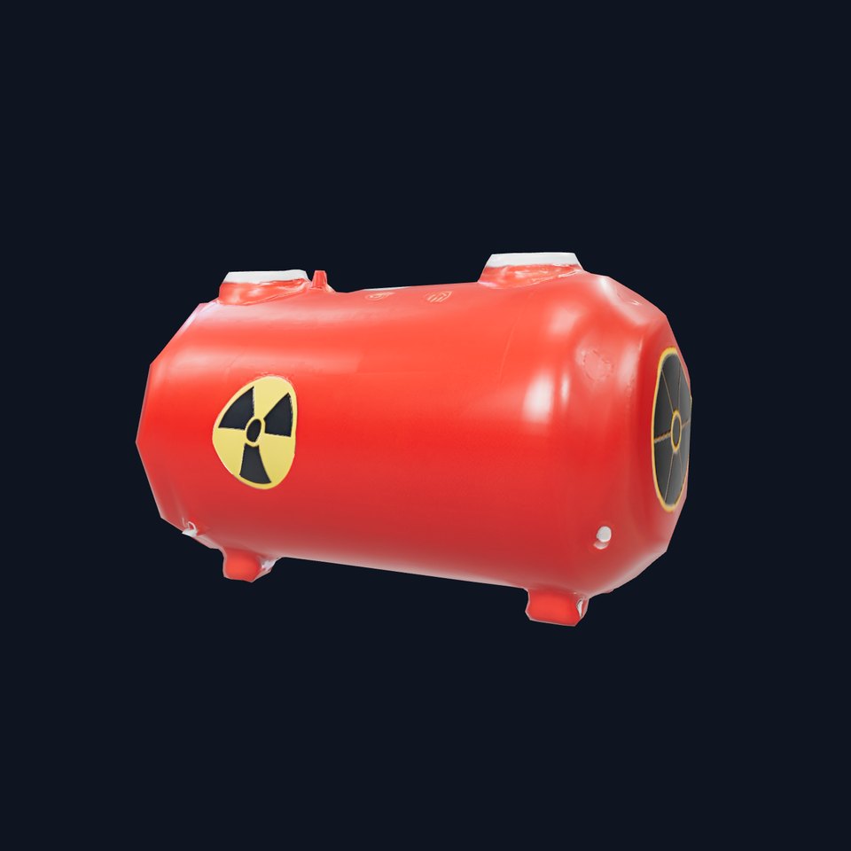 Red Nuclear Barrel Model Pack with High Detail